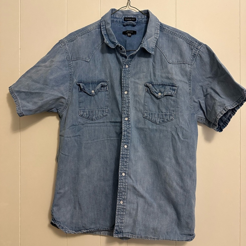 Light wash Jean button down